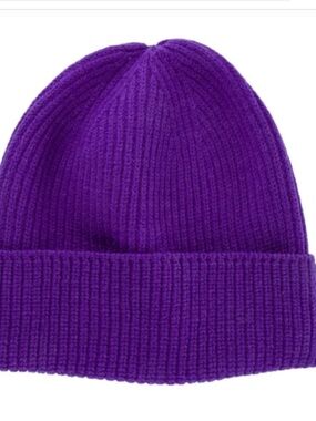 Mara Hoffman Jacq Purple Ribbed Beanie